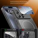 TOBOVON for iPhone 15 Pro Case with Camera Lens Protector, Compatible with MagSafe, Slim Matte Magnetic Shockproof Phone Cover for iPhone15 Pro, Black