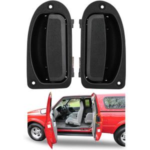 Interior Rear Door Handles, Compatible with 1993-2011 Ford Ranger, 1998-2000 M AZ DA, Only Fit Extended Cab Pickup, Rear Left Driver & Right Passgenger Side Door Handles (Pair), Replace# 80419, 80420