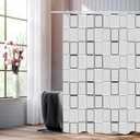 Black and White Checkered Shower Curtain 72 x 72 Inches, Lightweight Bathroom Curtain with Decorative Square Accent, Modern Fabric Bath Curtain for Tub and Shower