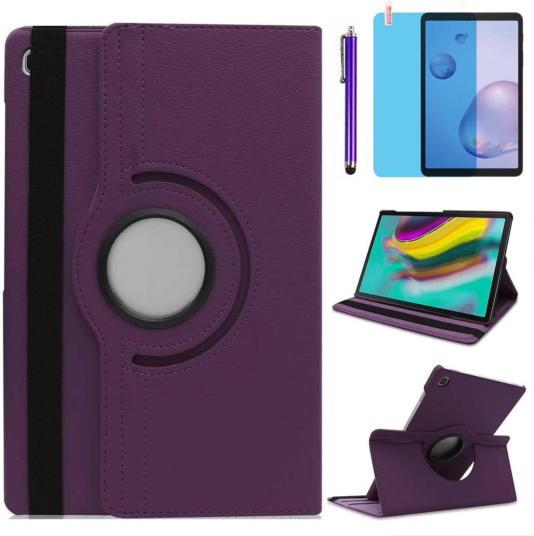 Case for Samsung Galaxy Tab A 8.4'' 2020 (SM-T307U SM-T307), 360 Degree Rotating Stand Case Protective Cover, with Stylus Pen,Screen Film (Purple)