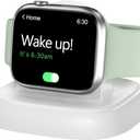 NEWDERY Charger Stand for Apple Watch, Portable Watch Charger for iWatch with USB C Cable,Fast Charging,Wireless Charging Station for iWatch Series 10/9/8/7/6/Ultra/5/3/2/SE, White