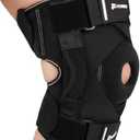 Plus Size Knee Brace for Knee Pain, with Hinges & Cross Compression Straps for Meniscus Tear, Arthritis, Joint Support Adjustable for Men & Women, Obese People (3XL/4XL)