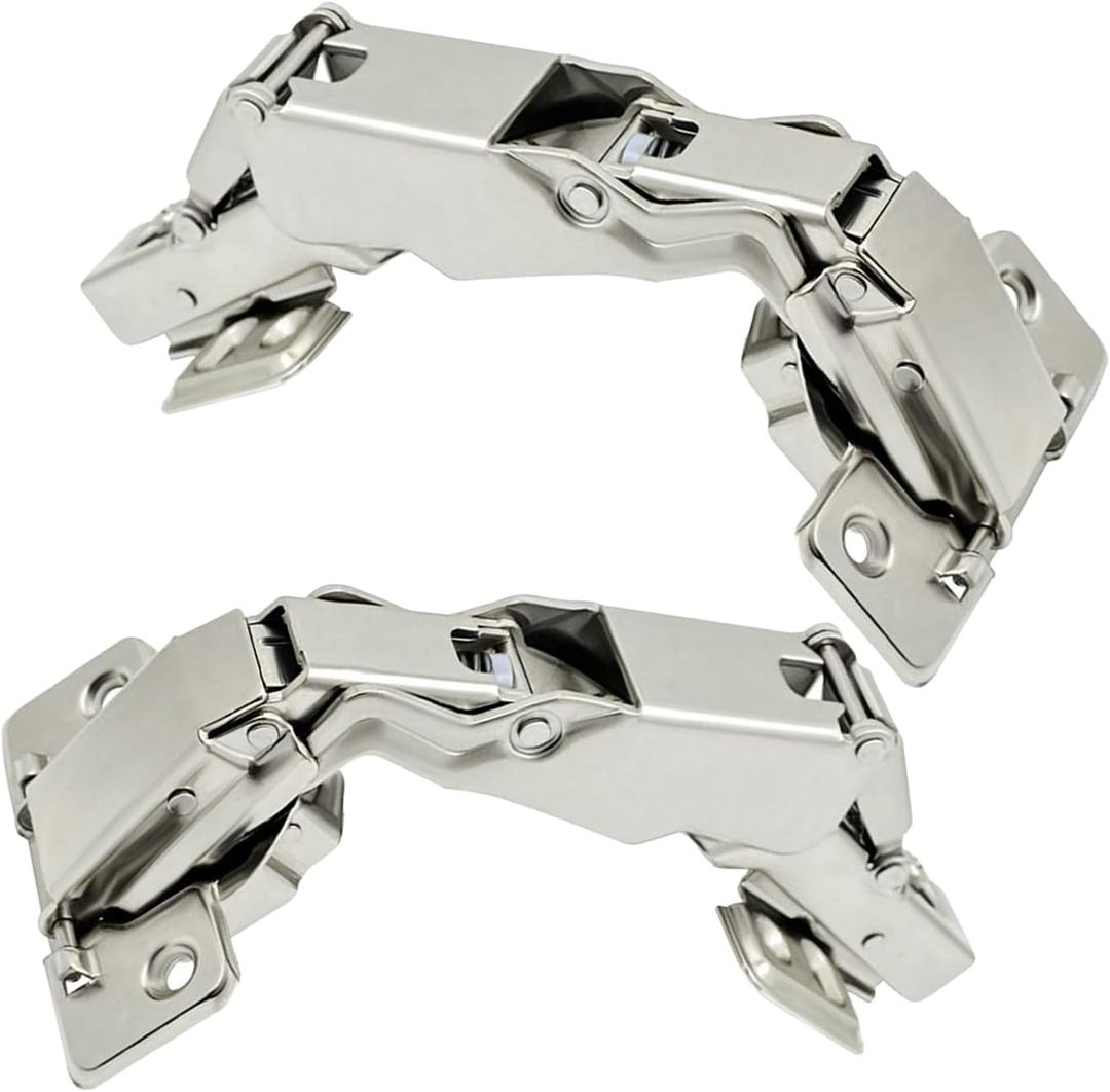 2pack 180 Degree Soft Closing cabinets Hinge, Conceal Frameless Cabinet Slow self Closing Hydraulic Adjustable Hinge, 180 Degree Cabinet Door Hinge (Full Cover)