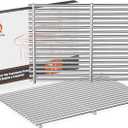 QuliMetal 18.75" 9MM Grill Grates for Weber Genesis II, Grill Parts for Weber Genesis II LX 300 Series, Genesis II E&S 310 315 320 325 340, Replacement Parts for Weber 66095, 304 Stainless Steel