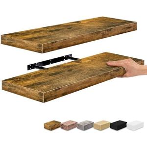 Sorbus Floating Shelves for Wall - 24" Bathroom Shelves, Wall Decor for Bedroom, Kitchen, Living Room, Home Decor & Book storage - Mounted Floating Shelf with Invisible Brackets (Rustic Brown, 2 Pack)