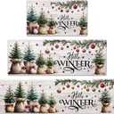 Yinhua Merry Christmas Kitchen Mats for Floor, Xmas Tree Kitchen Rugs Sets of 3, Anti Fatigue Mats for Kitchen Floor Mat Non Slip Waterproof Rug for Christmas Winter, 17.3"30"+17.3"47"+17.3"59"