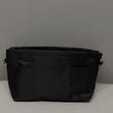 Purse Organizer Insert with Zipper Felt Bag Organizer Handbag Organizer Insert Bag in Bag Organizer with Key Chain for Tote Purse Bag Black Slender-Medium