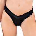 ONEONE Women's Cheeky Swimsuit Jesse High Cut Bikini Bottom Black Solid Color (Medium)