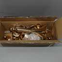 20.3'' Tall 5 Arm Gold Candelabra Centerpiece for Table, Metal &Crysyal Candle Holder, Retro Candelabra/Candlestick Table Centerpieces for Party, Events, Home, Wedding Decor (1pc, Gold)