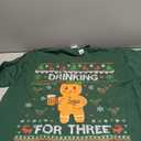 Drinking for Three gingerbread man graphic T-Shirt, XL