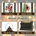 Christmas Snow Globe Lantern with Music USB Lined/Battery Operated Santa Snowman Tree Scene Lighted Christmas Lantern Water Glittering Snowing Globes Lamp for Home Festival Decoration Gifts