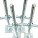 18" Scaffold Adjustable Leveling Jack Solid Screw Jacks with Big Wing Nut & Base Plate for Baker-Style Scaffolding, 4 Pack
