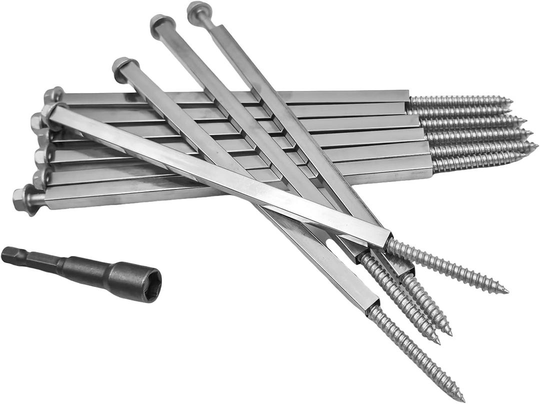 TLIA 8-inch Gutter Screws, Screws with Anti-Rust Coating, Length Approx. 20 cm, Gutter Screws
