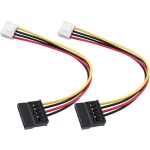 2Pcs 4 Pin to SATA Female Hard Drive Power Adapter Cable Compatible with Hikvision Video Recorder 20cm