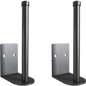 Toilet Paper Holder 2 Pack, Self Adhesive Toilet Paper Towel Holder Wall Mount for Bathroom, Stainless Steel Toilet Paper Roll Holder, Strong Adhesive/Wall Drilled for Bathroom, Black