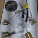 Modern Sputnik Semi Flush Mount Ceiling Light Fixture Black and Gold,5-Lights Mid Century Sputnik Chandelier for Dining Room,Kitchen,Hallway,Laundry Room,Bedroom(Bulbs Not Included)