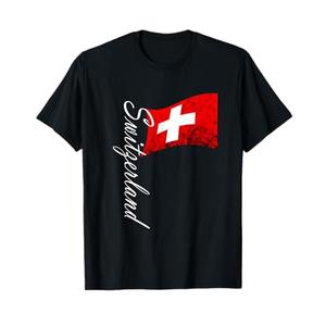 Switzerland Flag Vintage Swiss Flag Schweiz Swiss Pride T-Shirt M