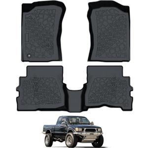 Car Floor Mats Fit for Toyota Tacoma Xtracab 1995-2004 TPE All Weather Protection Custom Fit Heavy Duty Pickup Truck Foot Liners Odorless Waterproof Interior