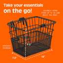Retrospec Apollo Detachable Front Bike Basket Steel Half-Mesh with Integrated Detachable Hooks and Built-In Handle, Easy Assembly and Portability for Bicycles