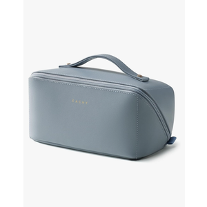 EACHY Travel Makeup Bag, Large Capacity Cosmetic Bag for Women, Waterproof PU Leather, Flat Open Portable Toiletry Bag for Skincare, Brushes & Travel Essentials
