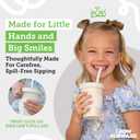 Grow Forward Bamboo Kids Cups with Lids and Straws - 10oz Drinking Cups for Kids with Childproof Twist Lids & Silicone Straws - Eco Friendly, BPA Free, Non Toxic & Dishwasher Safe - Arctic