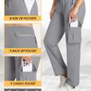 Womens Hiking Pants Lightweight Quick Dry Cargo Pants 4 Pockets Water Resistant Travel Casual Work Athletic Pant (Gray, S)