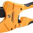 DOMINOX PVC Pipe Cutter, Cuts up to 2-1/2" PEX, PVC, PPR, Plastic Hoses& Plumbing Pipes,Ratchet PVC Cutter Tool with SK5 Blade and Aluminum Alloy Body