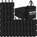 Windyun 200 Pcs Reusable Tote Bag Bulk 8 x 4 x 10 Inch Non Woven Shopping Bag with Handle Reusable Grocery Gift Tote (Black)