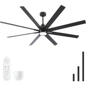 Rayqueen 72 Inch Black Ceiling Fans with Lights and Remote,Includes Downrod
Black Blades,6 Speed Reversible DC motor,3-color temperature dimmable LED.5.9/11.8/23.6 inch downrod