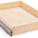 Mulush 22”W x 21”D x 3”H Soft Close Slide Out Wood Drawer Organizer for Kitchen, Bottom and Side Assembly (Cabinet Width>23.5 inches for Bottom Assembly, Width=23 inches for Side Assembly)