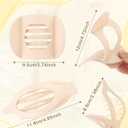 2 x 6 PCS French Flat Hair Clips for Women 2 Styles Large Matte Flat Claw Clips Strong Hold No-Slip Duckbill Hair Barrettes for Lying Down, Driving,Yoga(Brown)