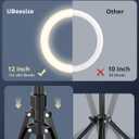 UBeesize 12" Ring Light with Overhead Phone Mount, Selfie Light with Stand,62" Tripod for iPhone with Light and Phone Holder for Video Recording,Cooking,Photography,Live Streaming,Tiktok,YouTube