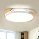 Modern LED Ceiling Light, Wood Dimmable Flush Mount Ceiling Light Fixture, 20.47 in