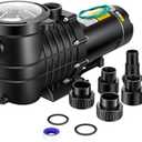 VIVOHOME 2.0HP 6800GPH Dual Voltage Pool Pump, Self-Priming Energy Saving, 1.5" & 2" & 1.25"-1.5" Connectors w/Strainer Basket for In/Above Ground Pools