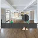 Reinforced 195 Inch Retractable Baby Gates Extra Wide Dog Gate with Support Rods  Prevent Crawling Under, 16ft Wide Retractable Fence Outdoor Retractable Gate Indoor Long Gates for Kids or Pets/Black