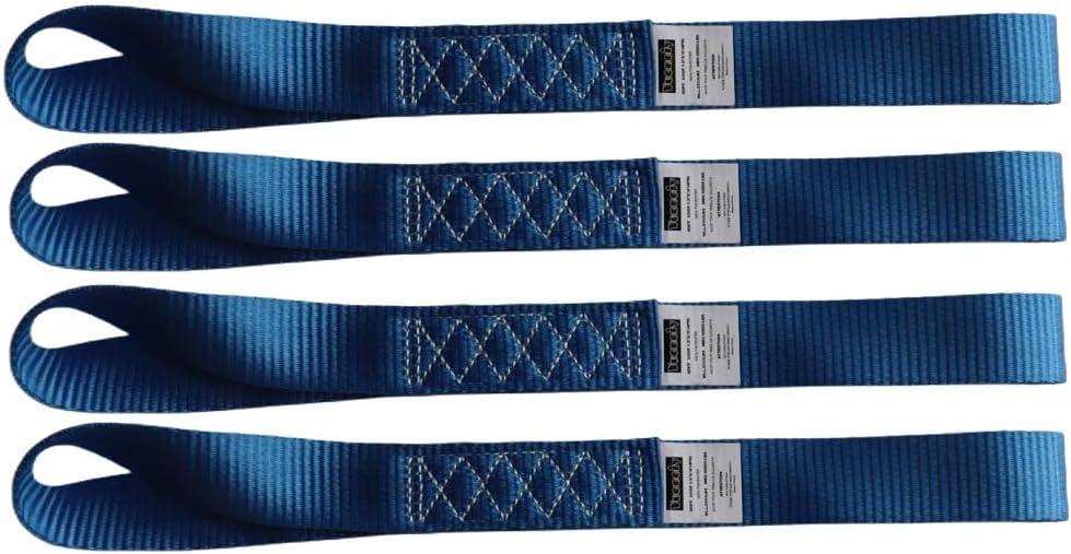 Heavy Duty Soft Loop Tie Down Straps (4PK) 1.5 inches 18 inches 10,000 LBS Breaking Strength Soft tie downs for Motorcycle, ATV, UTV, Bicycle and Trailer (Blue)