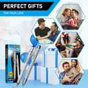 Christmas Stocking Stuffers for Men Adults, 2 Pack Multi-Tool Pen Set, 11 in 1 Multitool Pen with LED Light, Ruler, Level, Screwdriver, Stylus, Flathead, Birthday Gifts for Men, Husband, Silver