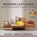 Acacia Wood Lazy Susan, Wood Turntable Tray Cabinet Organizer, 14"