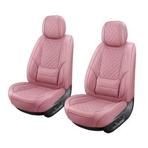 FaiFani Car Front Seat Cover, Faux Leather Seat Covers Pink, Car Front Seat Protectors Waterproof, Anti-Slip Automotive Seat Covers 2 Front Seats Fit for Most Cars SUVs Trucks