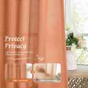 LAMIT Cafe Linen Curtains 36 Inch Length for Small Windows, Rod Pocket Light Filtering Drapes Boho Privacy Window Panels for Kitchen/Bathroom, 2 Panels, 42 x 36 Inch, Terracotta