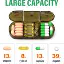 Weekly Pill Organizer 3X a Day, 7 Day Pill Box 3 Times, Portable for Travel Pill Case for Pills/Vitamin/Fish Oil/Medication/Supplements (3x7 Brown)