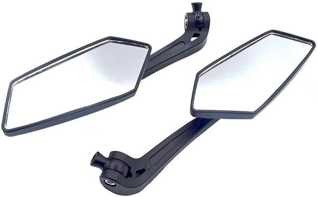 2 PCS Motorcycle Rear View Mirrors, 360-degree Adjustable Wide Angle Rear View Mirror, Handle Rearview Modification, Universal for Motorcycle Dirt Bike Scooters (Black)