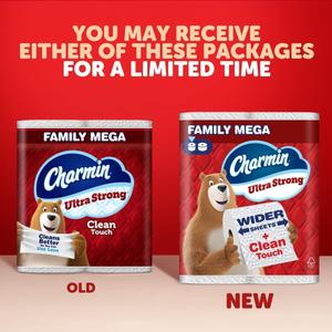 Charmin Ultra Strong Clean Touch Toilet Paper, 10 Family Mega Rolls