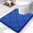 OLANLY Memory Foam Toilet Rugs U-Shaped 24x20, Ultra Soft and Absorbent Bathroom Rugs, Machine Washable Quick Dry, Comfortable Bathroom Contour Bath Mats for Toilet Base