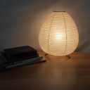 11.4inch Egg-shaped Table Lampshade,Chinese Paper Lantern,Festival Decoration (White)