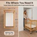 LA Baby Compact Non-Folding Wooden Window Crib, Natural