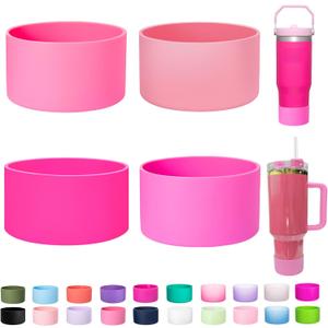 4-Pack Silicone Boot for Stanley Cup 40 30 OZ, Boots for Stanley Cups Accessories 40 30OZ,Non-Slip Rubber Bottom Protector Cover,Noise Reduction Sleeve for Quencher H2.0 / IceFlow 20oz 30oz 