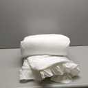 BEDAZZLED Queen Size Comforter Sets, White Bedding Comforter Set, 3 Pieces Pinch Pleat Bedding Sets with Comforter and Pillowcases Soft Farmhouse Shabby Chic Comforter for All Season (Queen(90*88))