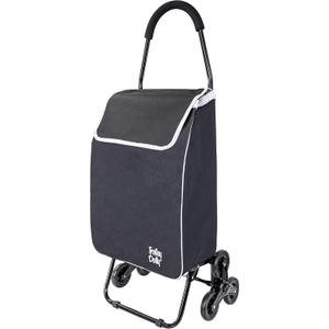 Dbest Products Trolley Dolly Sport Stair Climber Foldable Grocery Cart on Wheels Multi Use Rolling Cart with Removable Bag, Hand Truck Dolly Function, and Stair Climbing Wheels, Black