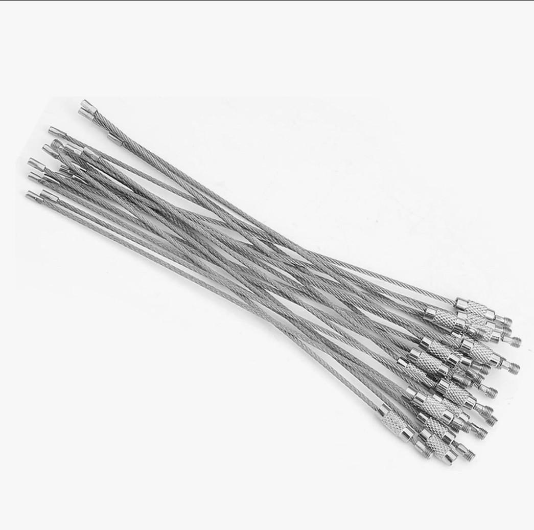 Stainless Steel Wire Keychains, Durable Cable Key Rings, Heavy Duty, 20 Pack, 5.9 Inch, Silver for Everyday Use